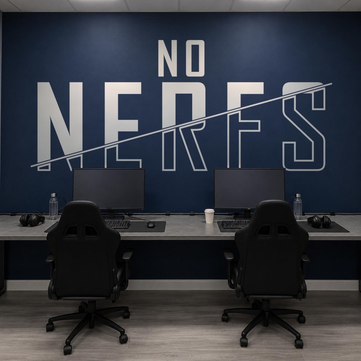 No Nerfs Wall Decal, Competitive Gamer Decor, Esports Room Sign, Vinyl Wall Quote