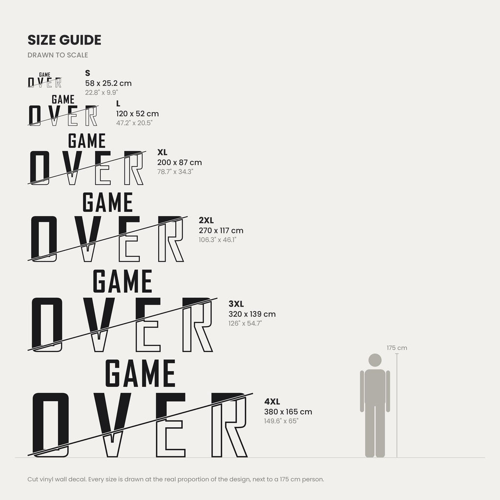 Game Over Wall Decal, Gamer Room Wall Art, Console Setup Decor, Vinyl Wall Sign