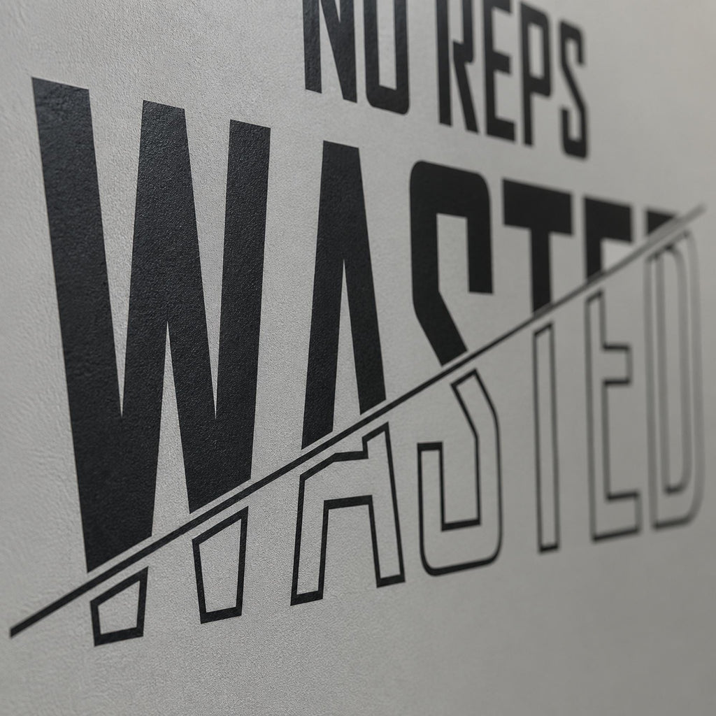 No Reps Wasted Wall Decal, Lift Heavy Gym Sign, Bodybuilding Wall Art, Basement and Garage Gym Vinyl Lettering