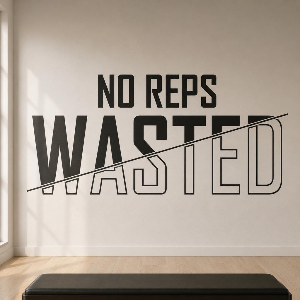 No Reps Wasted Wall Decal, Lift Heavy Gym Sign, Bodybuilding Wall Art, Basement and Garage Gym Vinyl Lettering