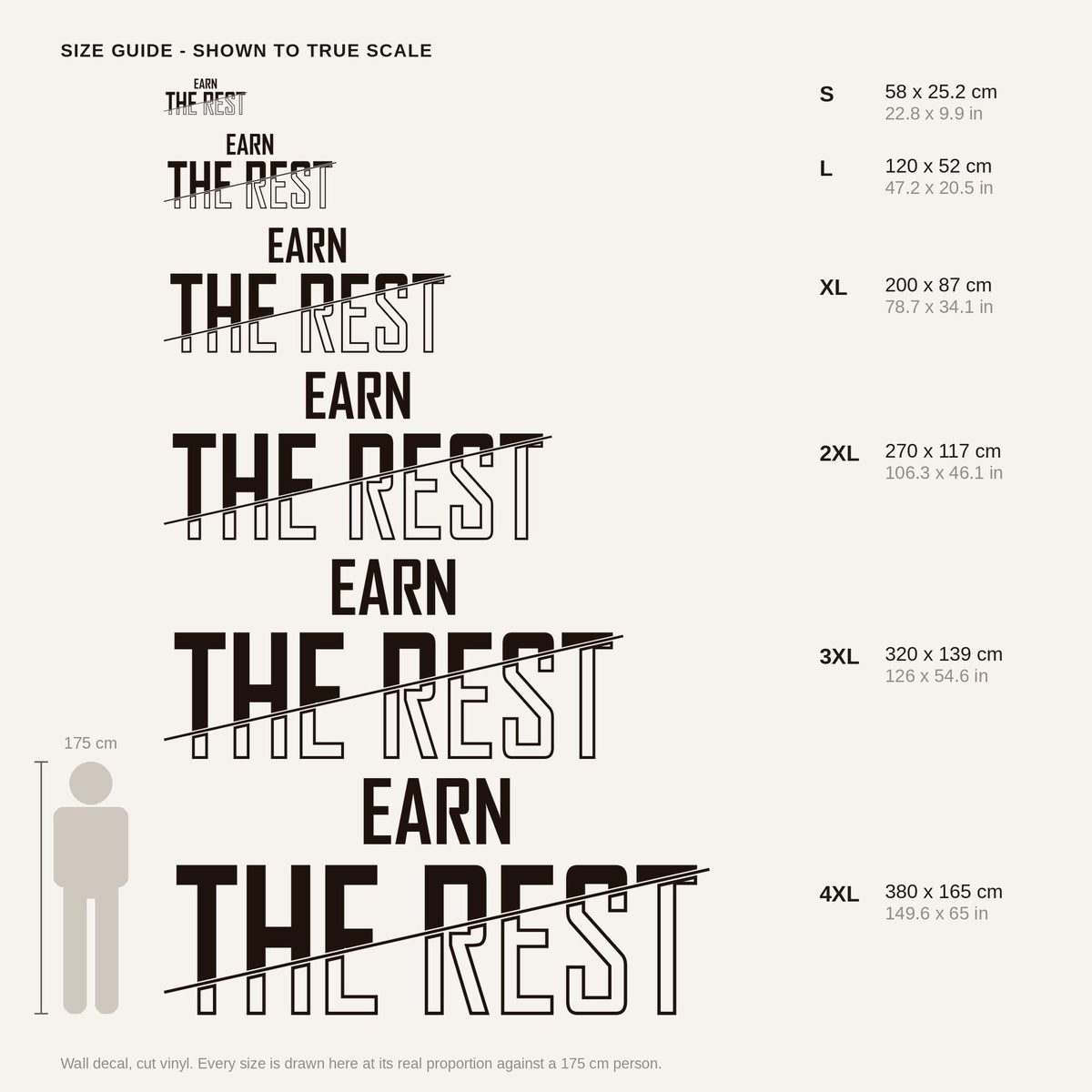 Earn The Rest Wall Decal, Hard Work Pays Off Gym Sign, Recovery Room Fitness Decor, Home Gym Vinyl Lettering