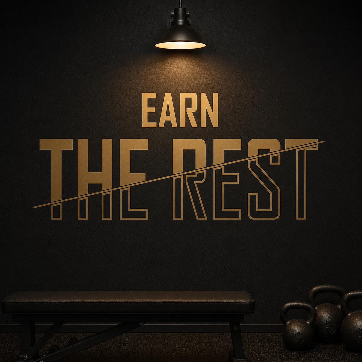 Earn The Rest Wall Decal, Hard Work Pays Off Gym Sign, Recovery Room Fitness Decor, Home Gym Vinyl Lettering