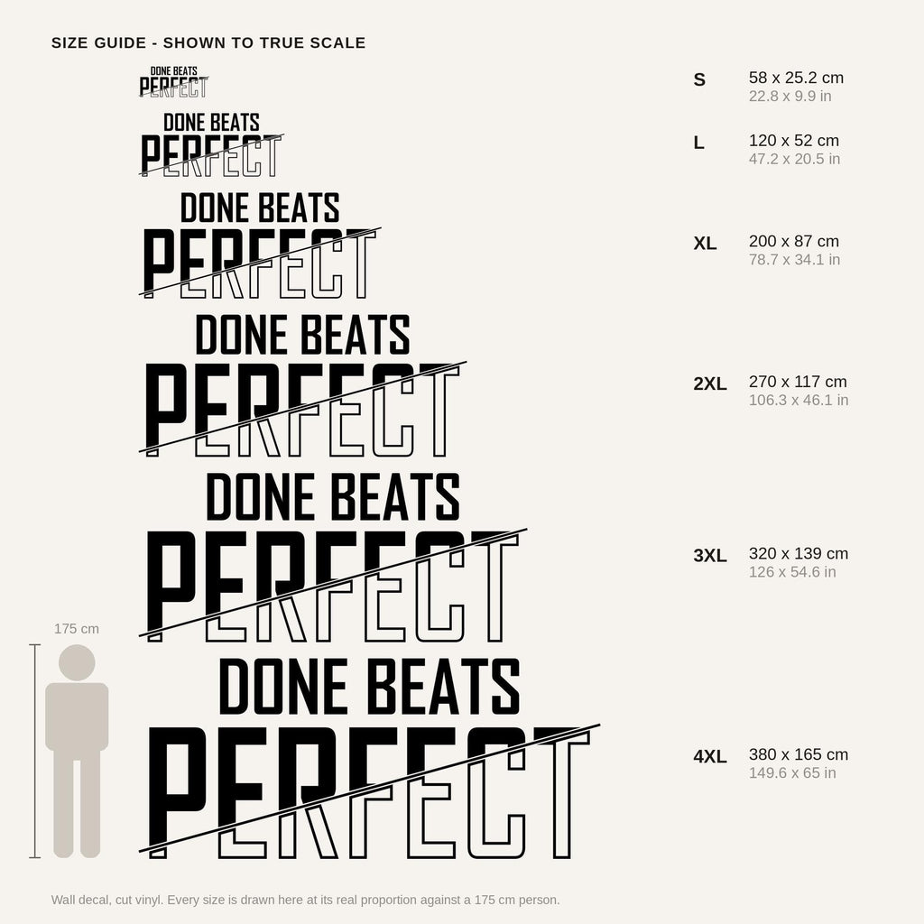Done Beats Perfect Wall Decal, Motivational Wall Art for Office, Entrepreneur Office Sign, Startup Vinyl Lettering