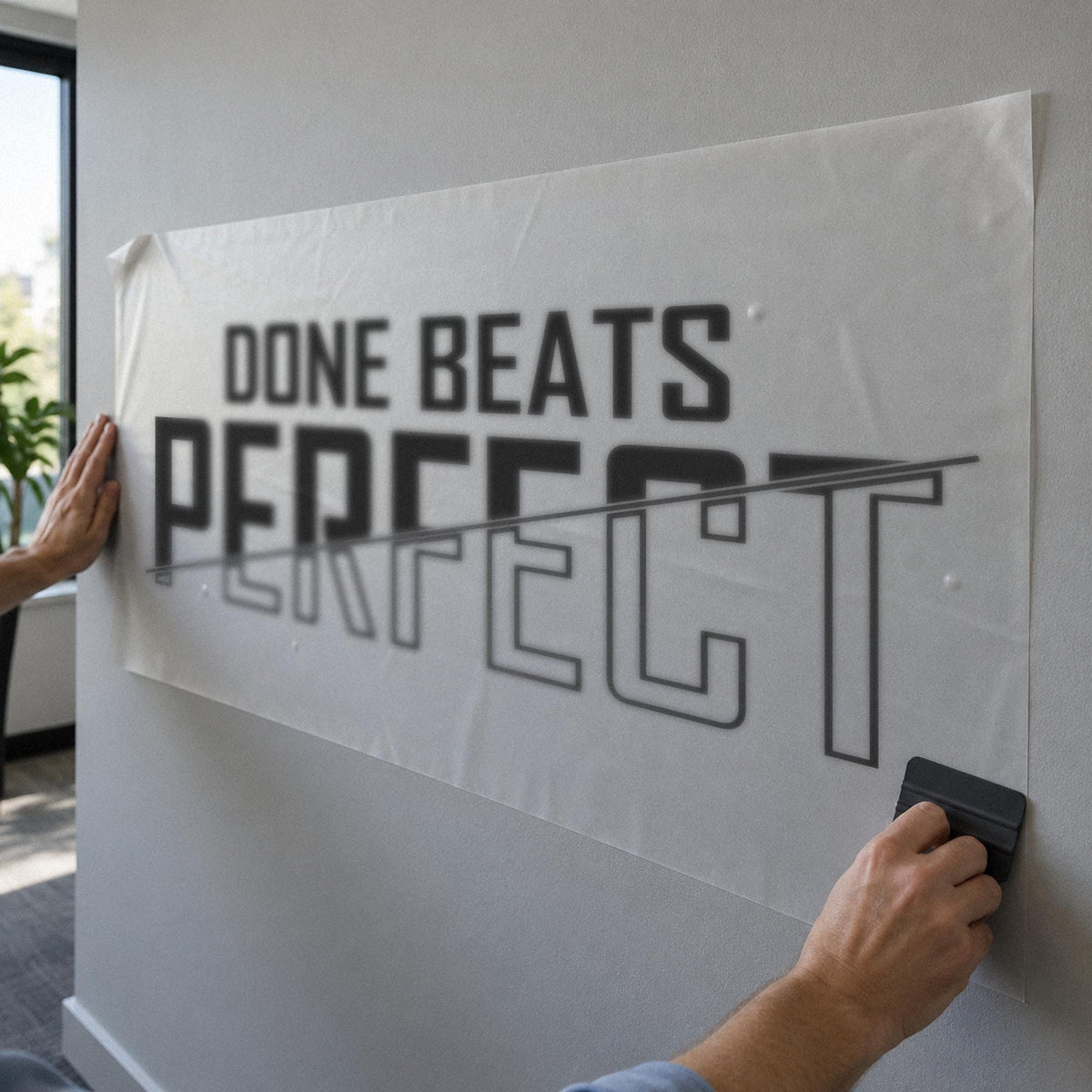 Done Beats Perfect Wall Decal, Motivational Wall Art for Office, Entrepreneur Office Sign, Startup Vinyl Lettering