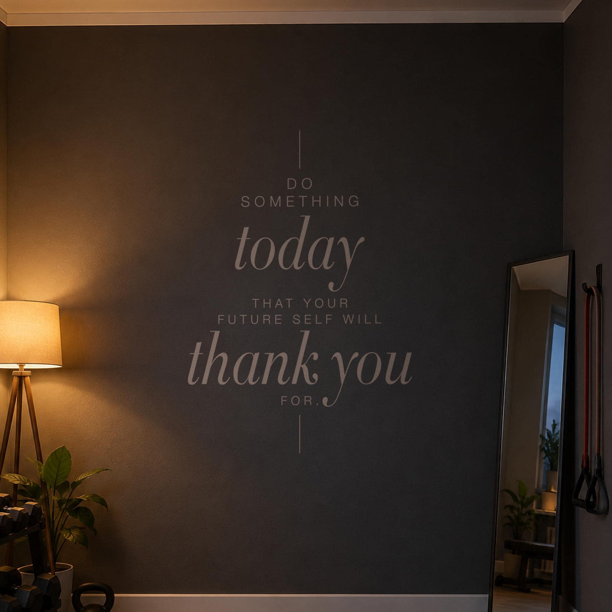 Do Something Today Wall Decal, Tall Home Gym Wall Art, Future Self Motivational Quote, Fitness Vinyl Lettering