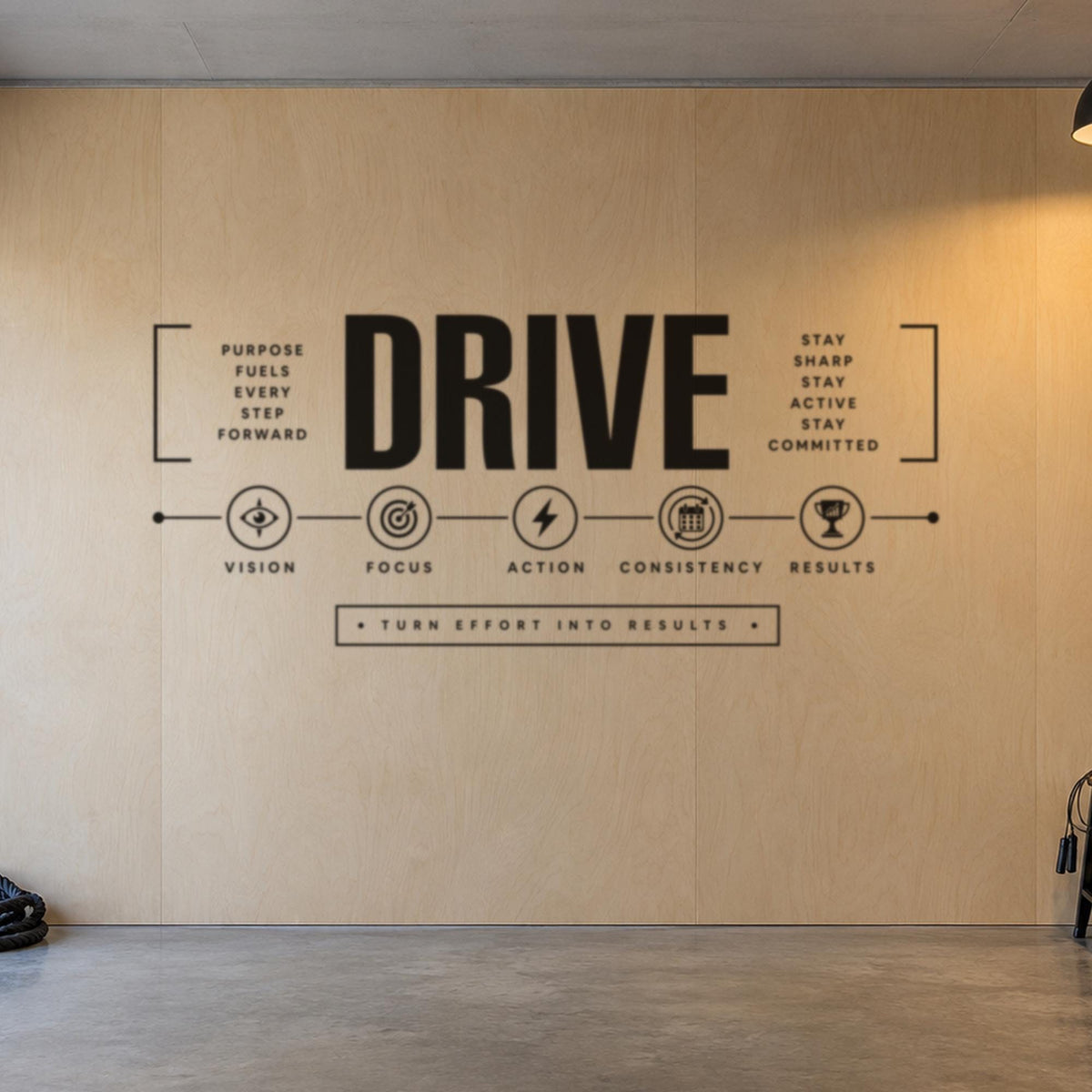 Gym Wall Decal Drive, Home Gym Wall Art, Motivational Timeline, Large Vinyl Lettering