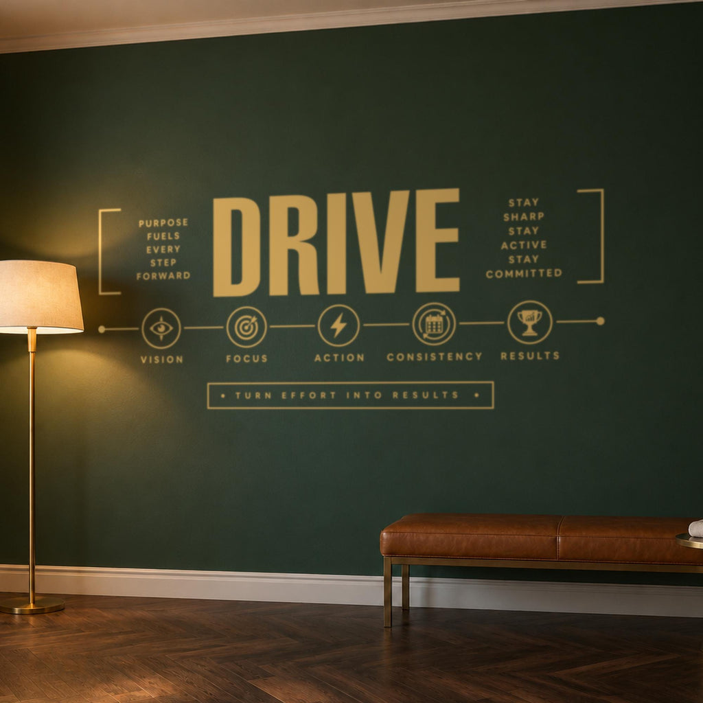 Gym Wall Decal Drive, Home Gym Wall Art, Motivational Timeline, Large Vinyl Lettering