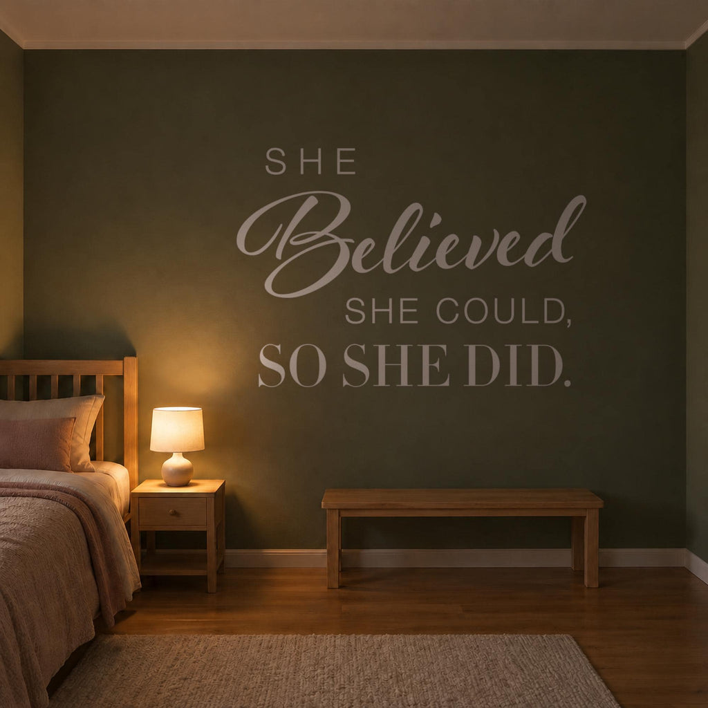 She Believed She Could So She Did Wall Decal, Girls Bedroom Decor, Nursery Wall Art