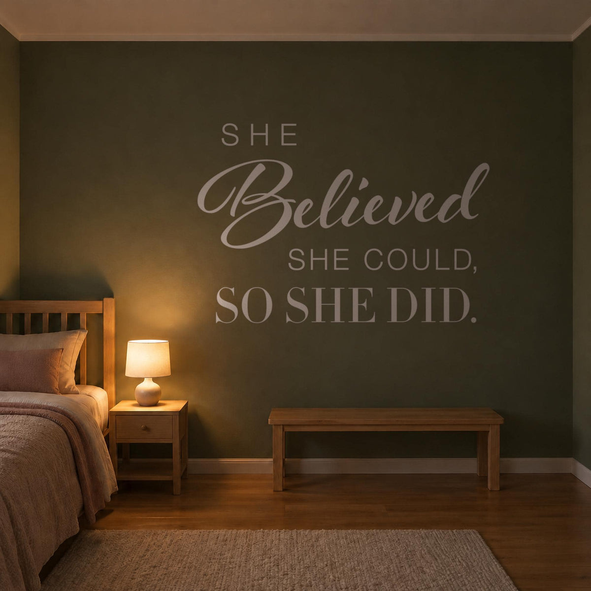 She Believed She Could So She Did Wall Decal, Girls Bedroom Decor, Nursery Wall Art
