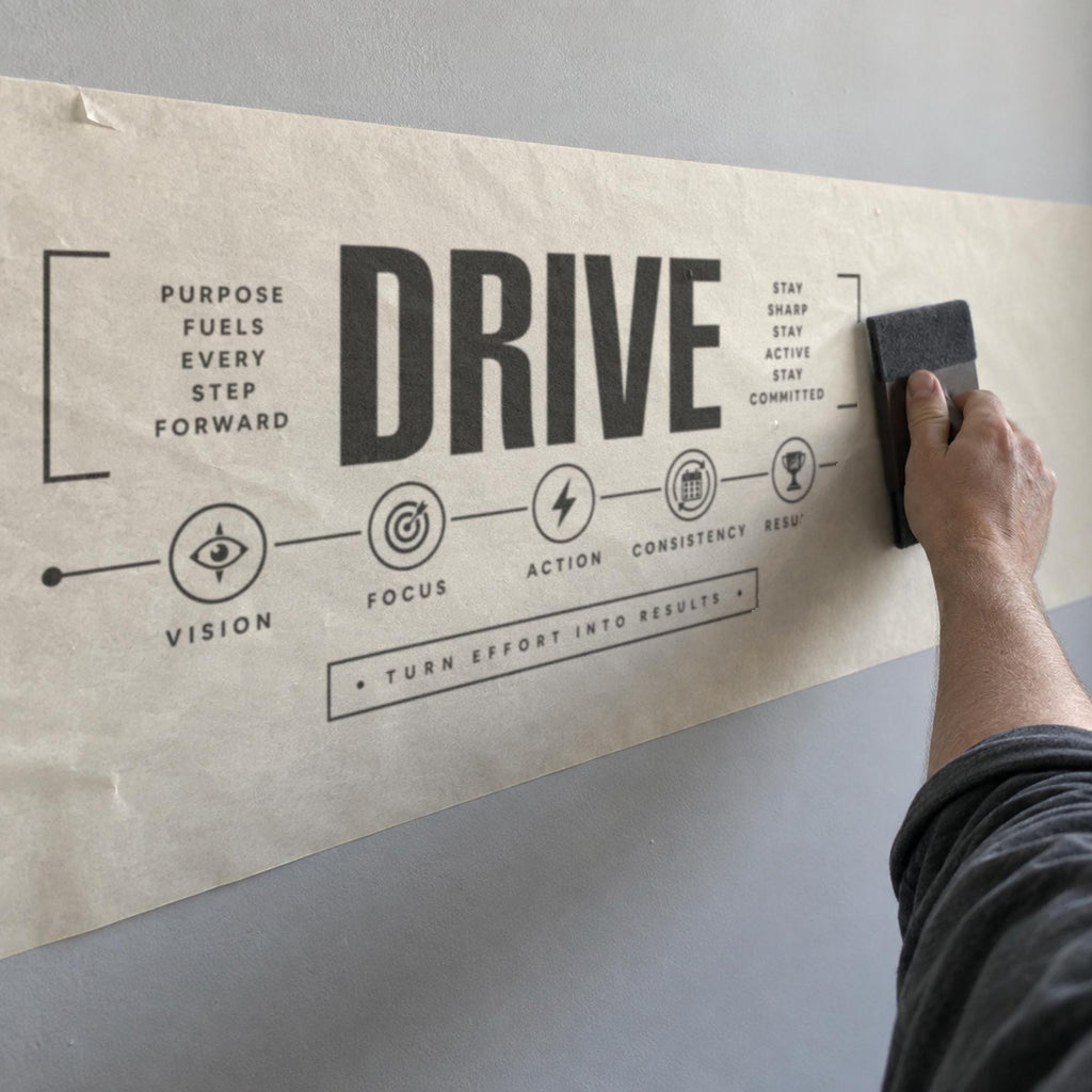 Drive Wall Decal, Team Motivation Office Sign, Business Timeline Wall Art, Conference Room Vinyl Lettering
