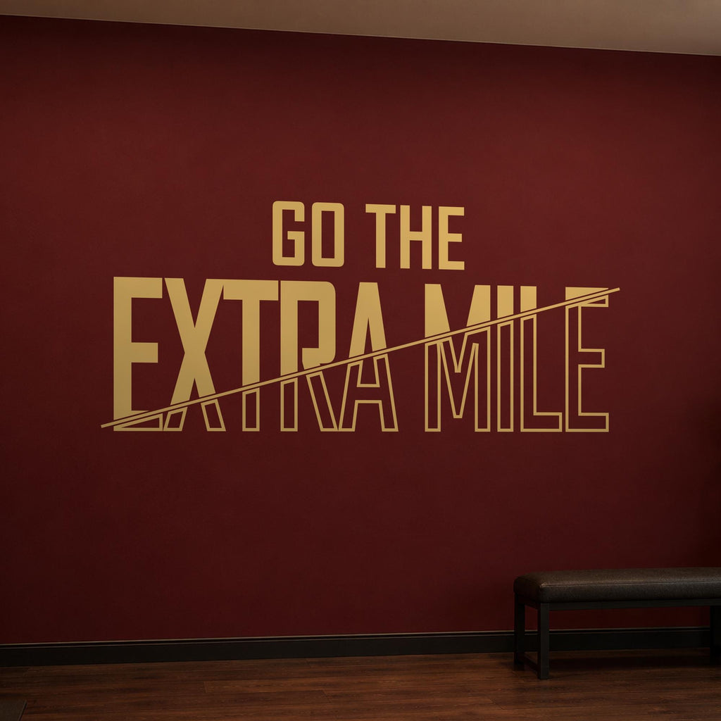 Go The Extra Mile Wall Decal, Motivational Gym Sign, Running and Fitness Wall Art, Athlete Gift Vinyl Lettering