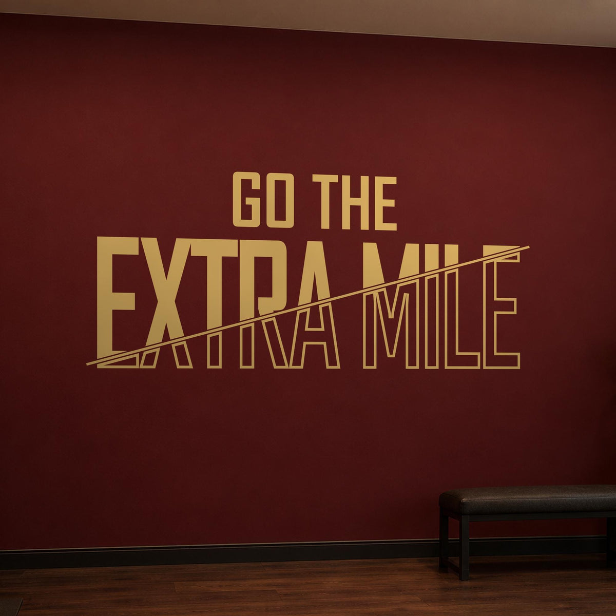 Go The Extra Mile Wall Decal, Motivational Gym Sign, Running and Fitness Wall Art, Athlete Gift Vinyl Lettering