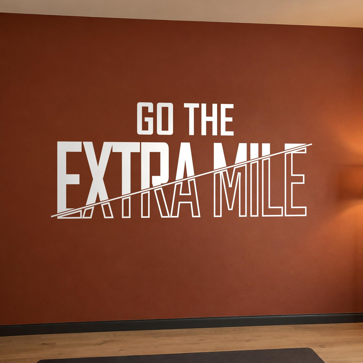 Go The Extra Mile Wall Decal, Motivational Gym Sign, Running and Fitness Wall Art, Athlete Gift Vinyl Lettering