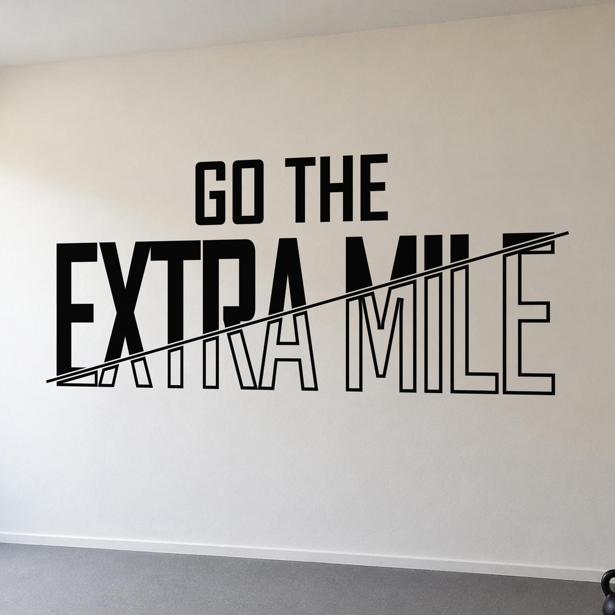 Go The Extra Mile Wall Decal, Motivational Gym Sign, Running and Fitness Wall Art, Athlete Gift Vinyl Lettering