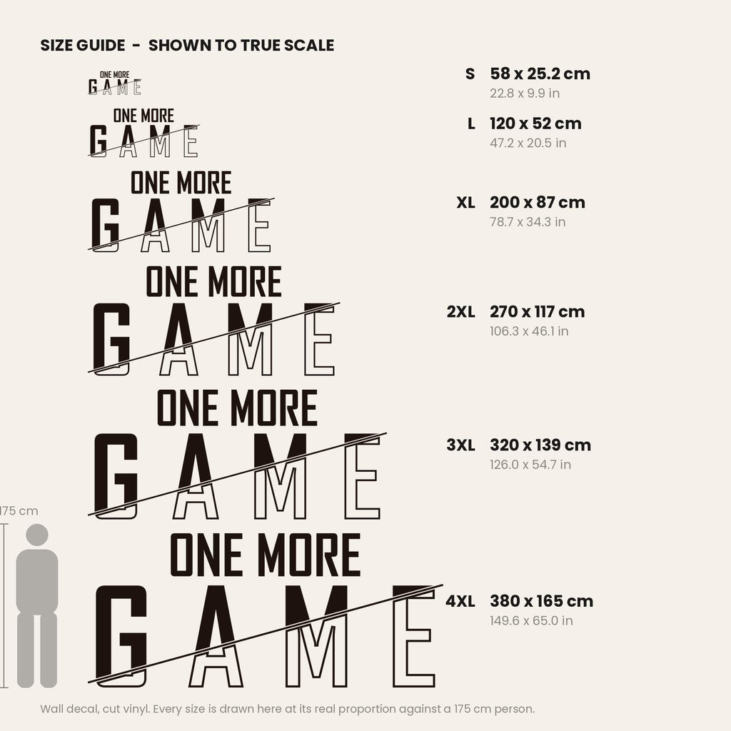 Gaming Wall Decal One More Game, Gamer Room Wall Art, Large Vinyl Lettering, Battlestation Decor