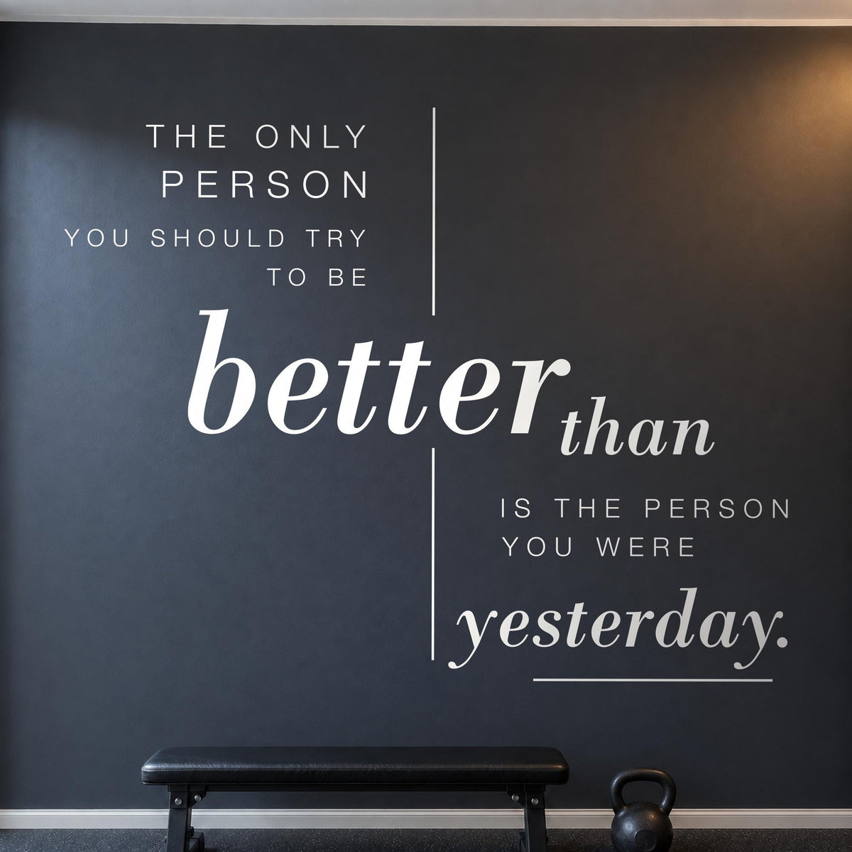 Better Than Yesterday Wall Decal, Home Gym Wall Art, Motivational Quote, Vinyl Lettering