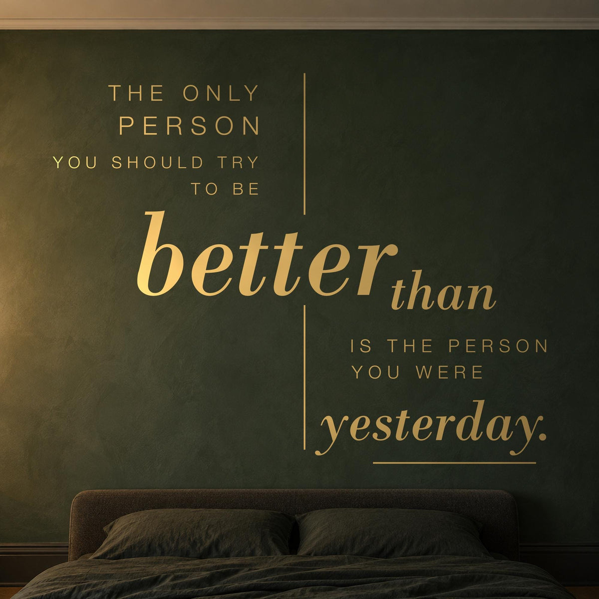 Better Than Yesterday Wall Decal, Inspirational Quote Wall Art, Bedroom Decor, Vinyl Lettering