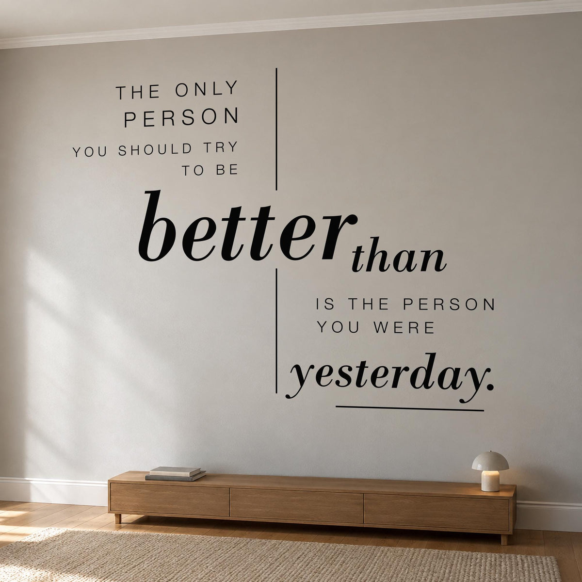 Better Than Yesterday Wall Decal, Growth Mindset Office Sign, Motivational Wall Art, Classroom and Study Vinyl Quote