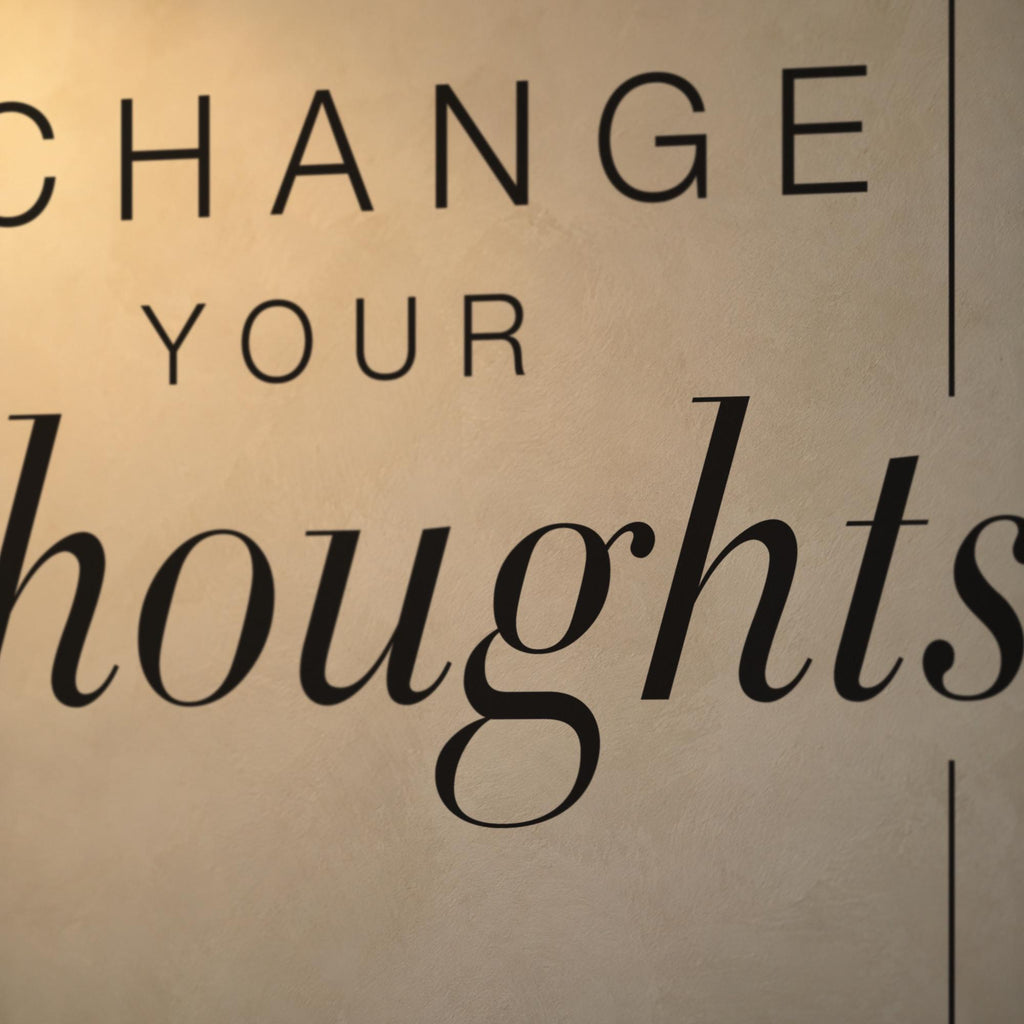 Change Your Thoughts Wall Decal, Inspirational Quote Wall Art, Bedroom Script Decor, Vinyl