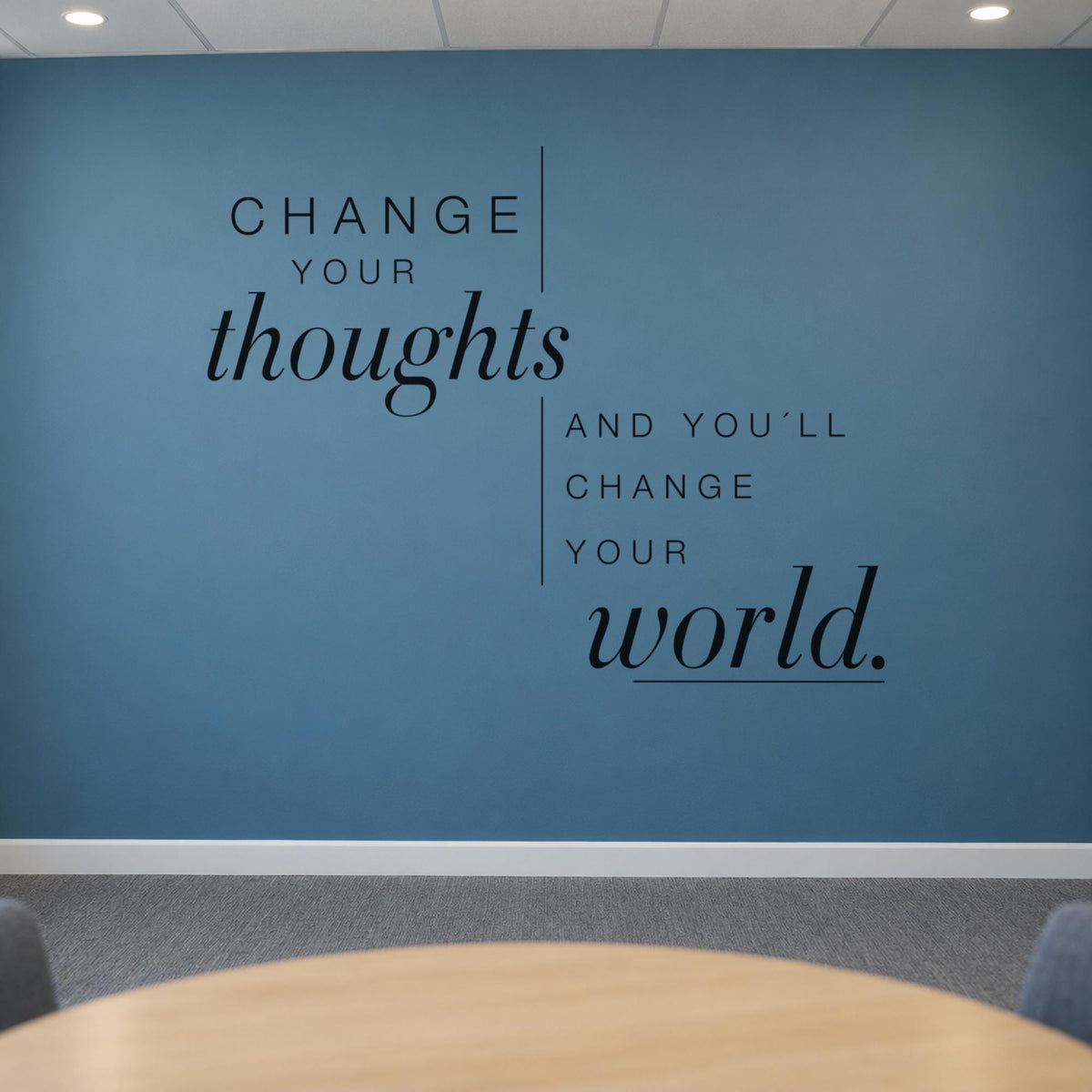 Change Your Thoughts Wall Decal, Growth Mindset Office Decor, Coworking Wall Quote, Vinyl