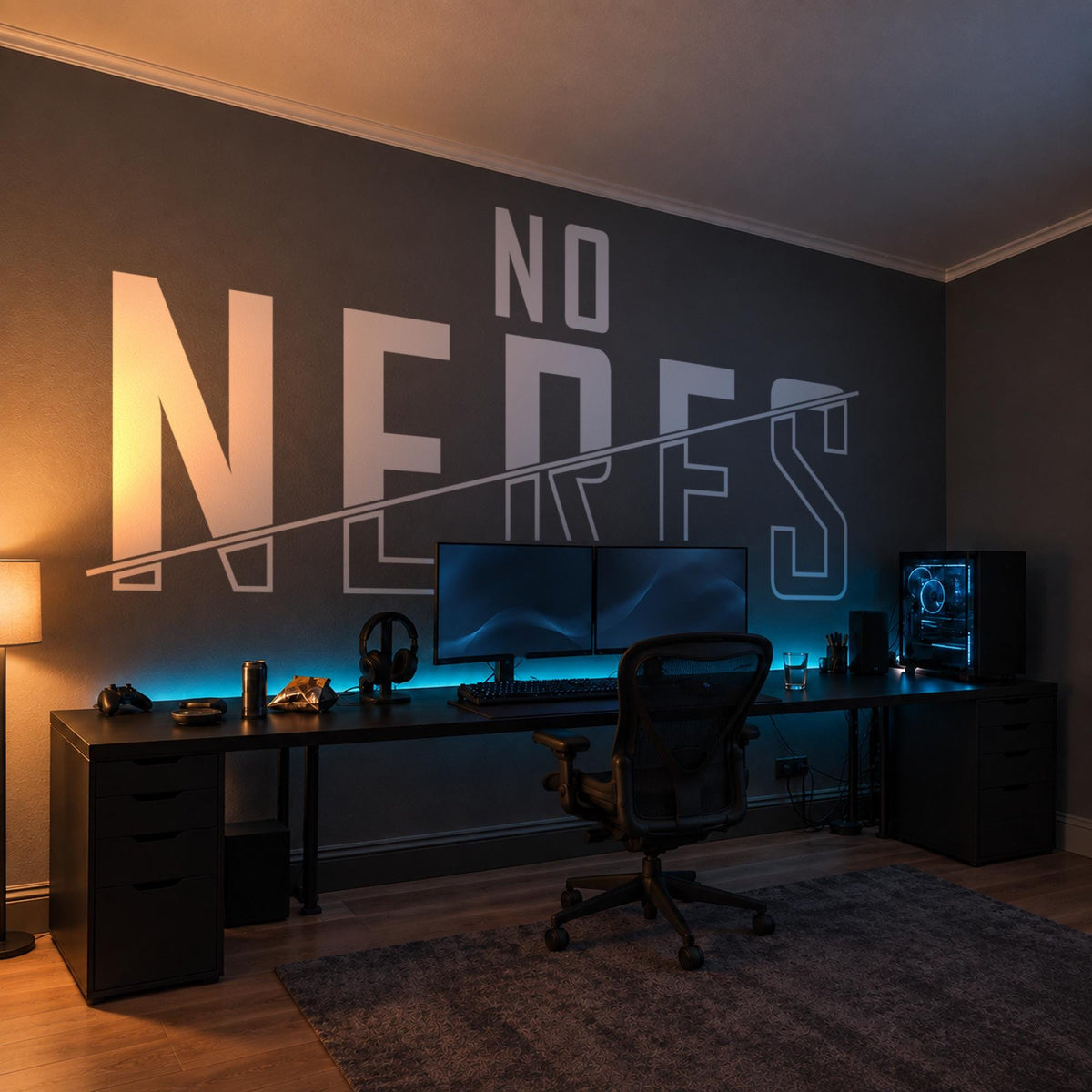 No Nerfs Wall Decal, Competitive Gamer Decor, Esports Room Sign, Vinyl Wall Quote