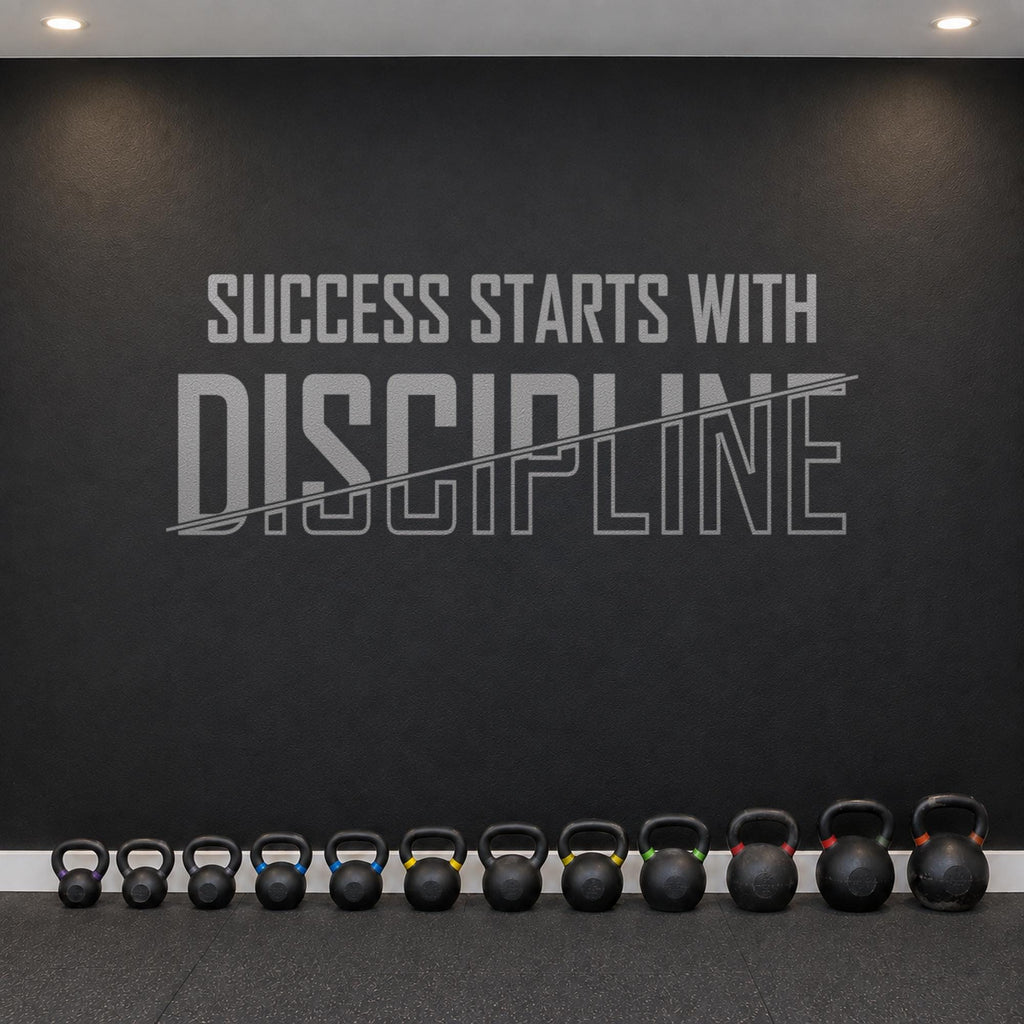 Success Starts With Discipline Wall Decal, Home Gym Wall Art, Large Vinyl Lettering