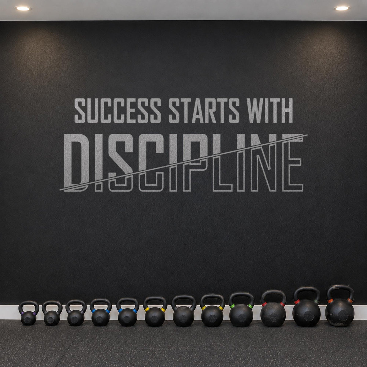 Success Starts With Discipline Wall Decal, Home Gym Wall Art, Large Vinyl Lettering