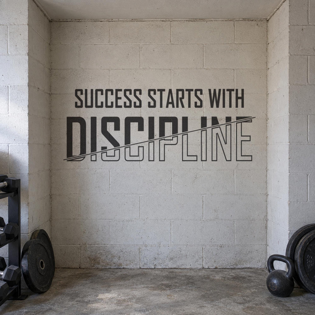Success Starts With Discipline Wall Decal, Home Gym Wall Art, Large Vinyl Lettering