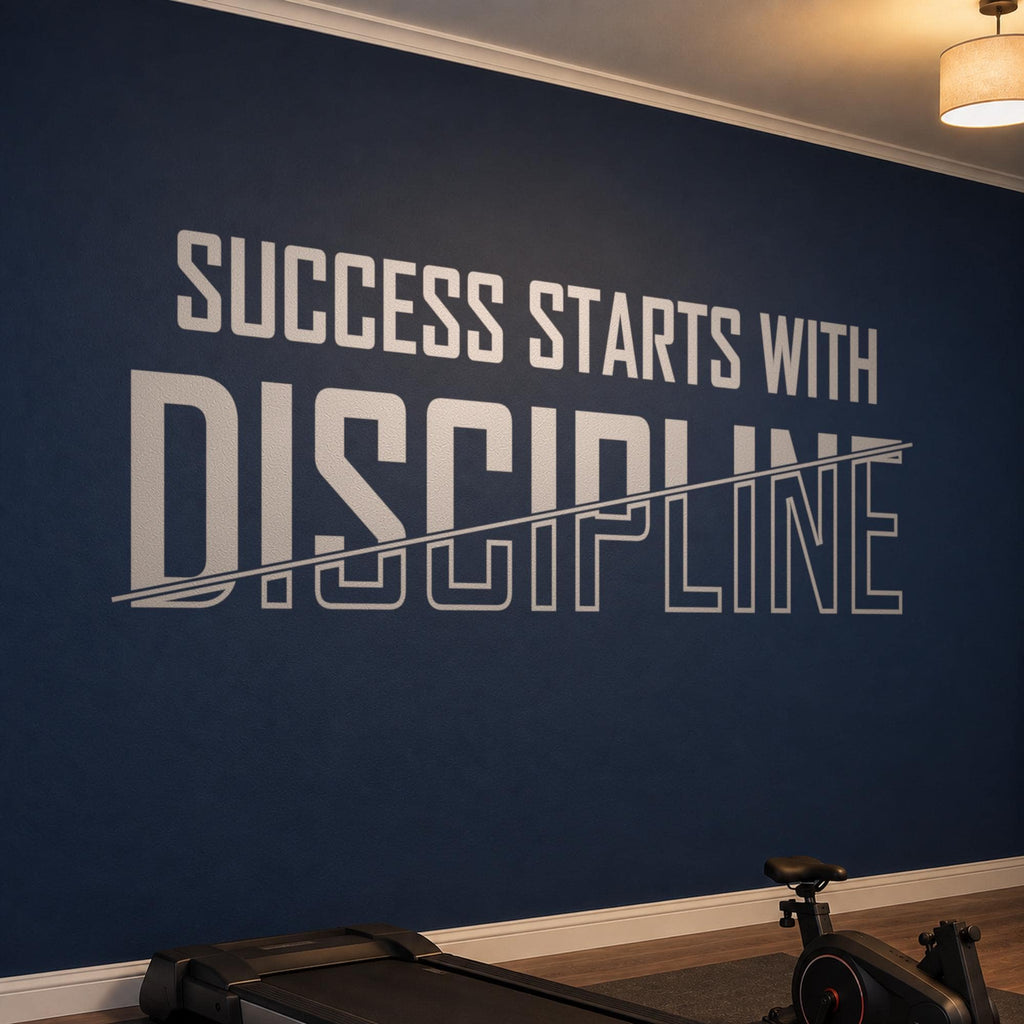 Success Starts With Discipline Wall Decal, Home Gym Wall Art, Large Vinyl Lettering