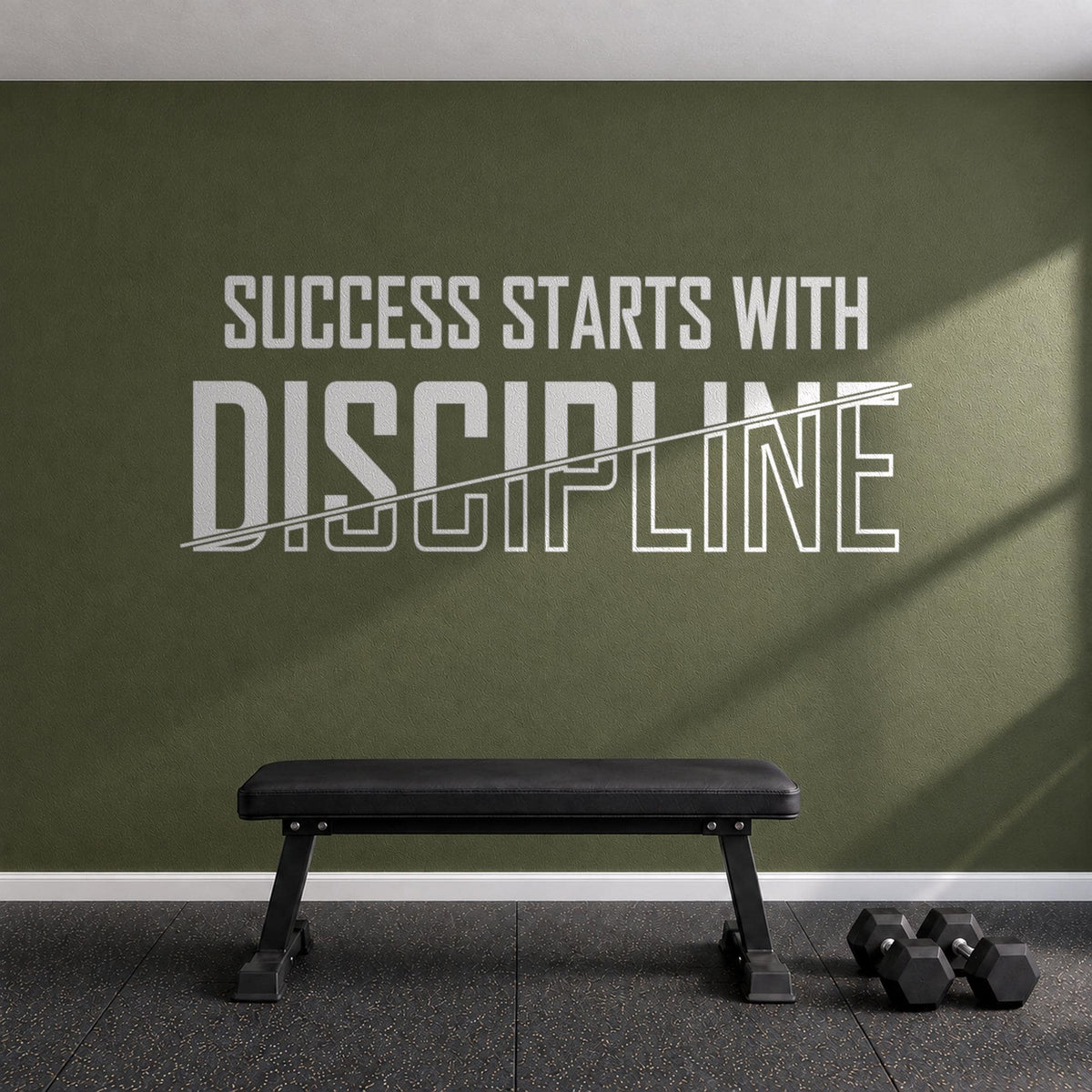 Success Starts With Discipline Wall Decal, Home Gym Wall Art, Large Vinyl Lettering