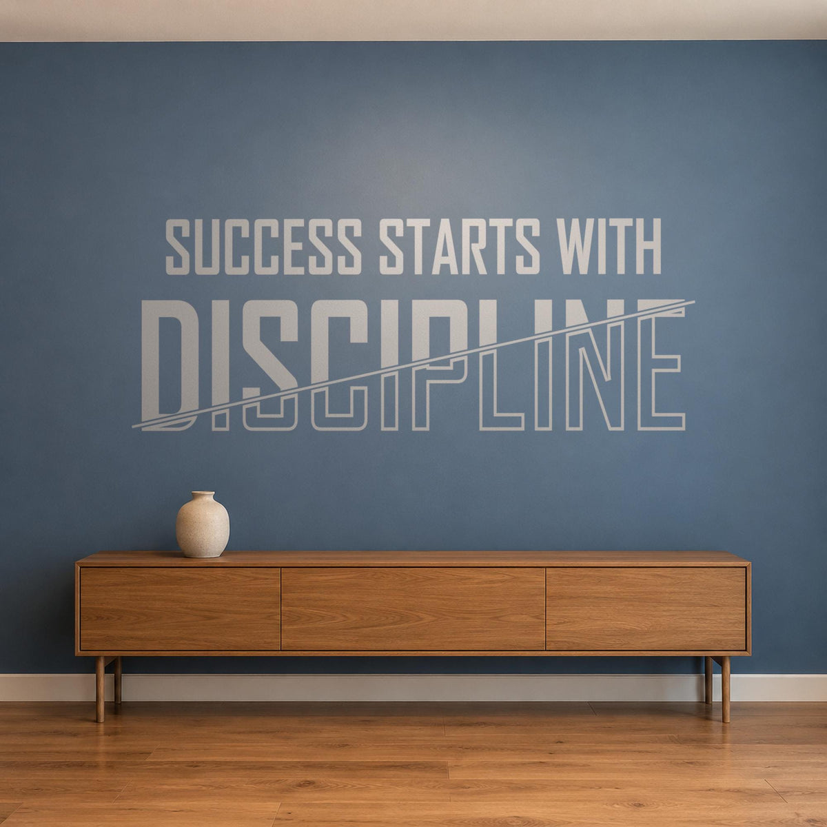 Success Starts With Discipline Wall Decal, Bold Motivational Quote, Study Room Decor