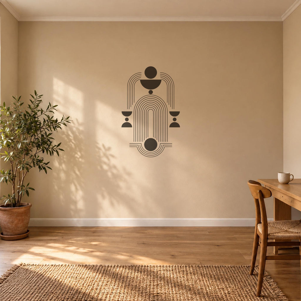 Geometric Harmony Wall Decal, Modern Abstract Arch Wall Art, Large Minimalist Vinyl Decor