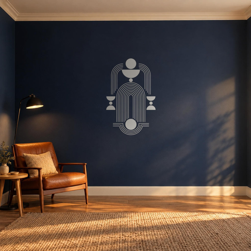 Geometric Harmony Wall Decal, Modern Abstract Arch Wall Art, Large Minimalist Vinyl Decor