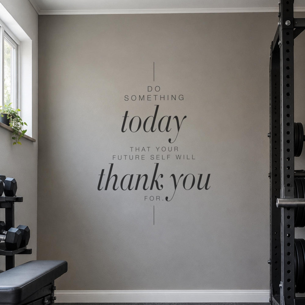 Do Something Today Wall Decal, Tall Home Gym Wall Art, Future Self Motivational Quote, Fitness Vinyl Lettering
