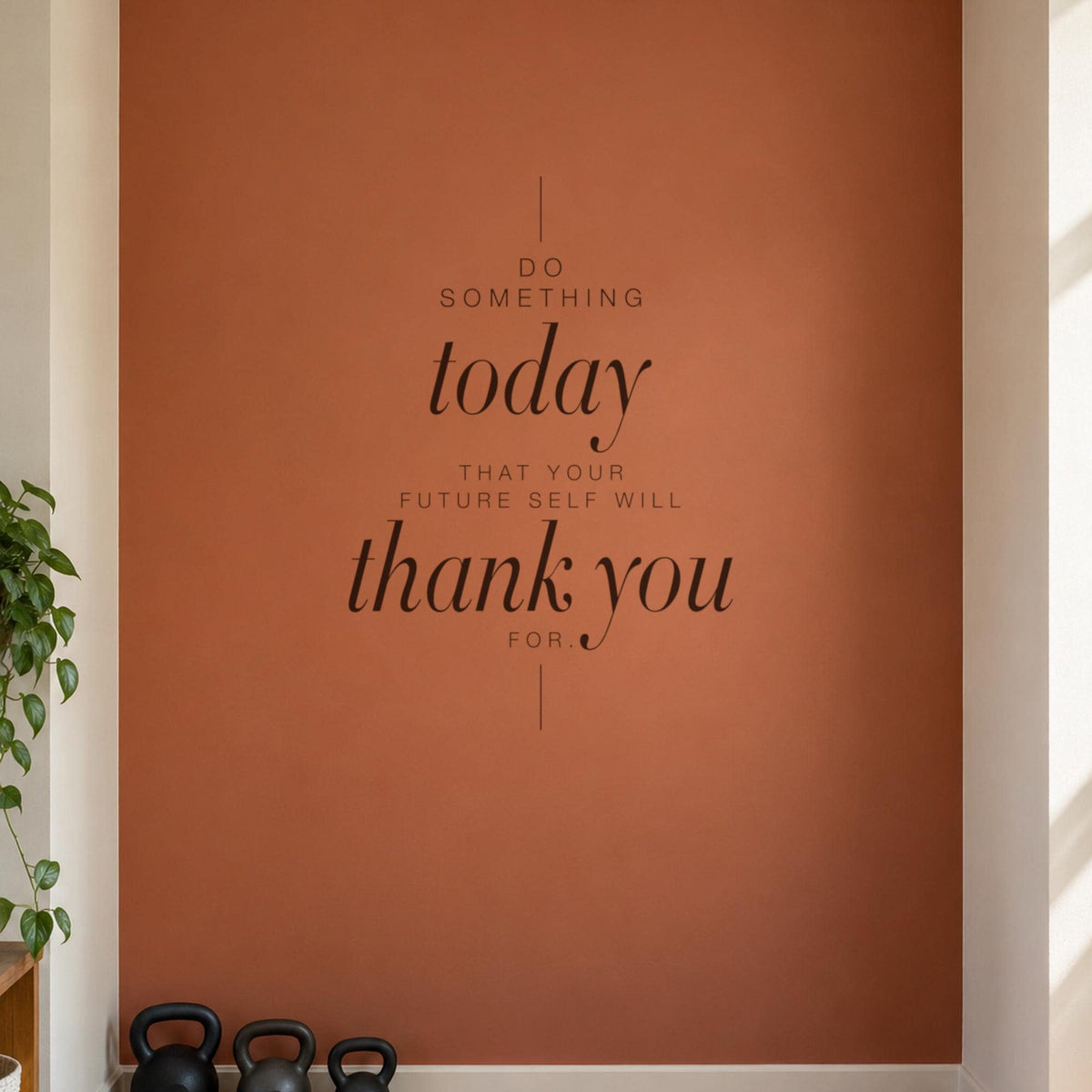 Do Something Today Wall Decal, Tall Home Gym Wall Art, Future Self Motivational Quote, Fitness Vinyl Lettering