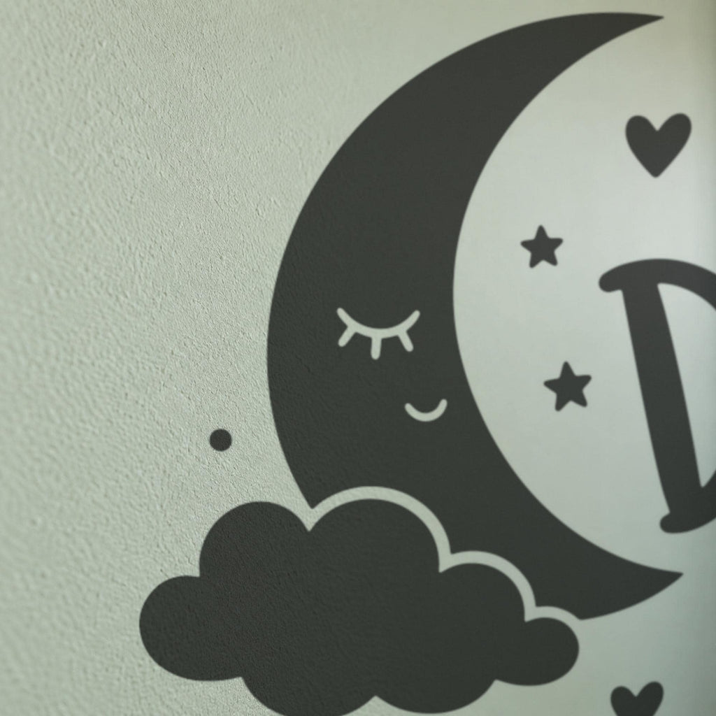 Dream Big Little One Wall Decal, Nursery Moon and Stars Wall Art, Kids Room Vinyl Sticker