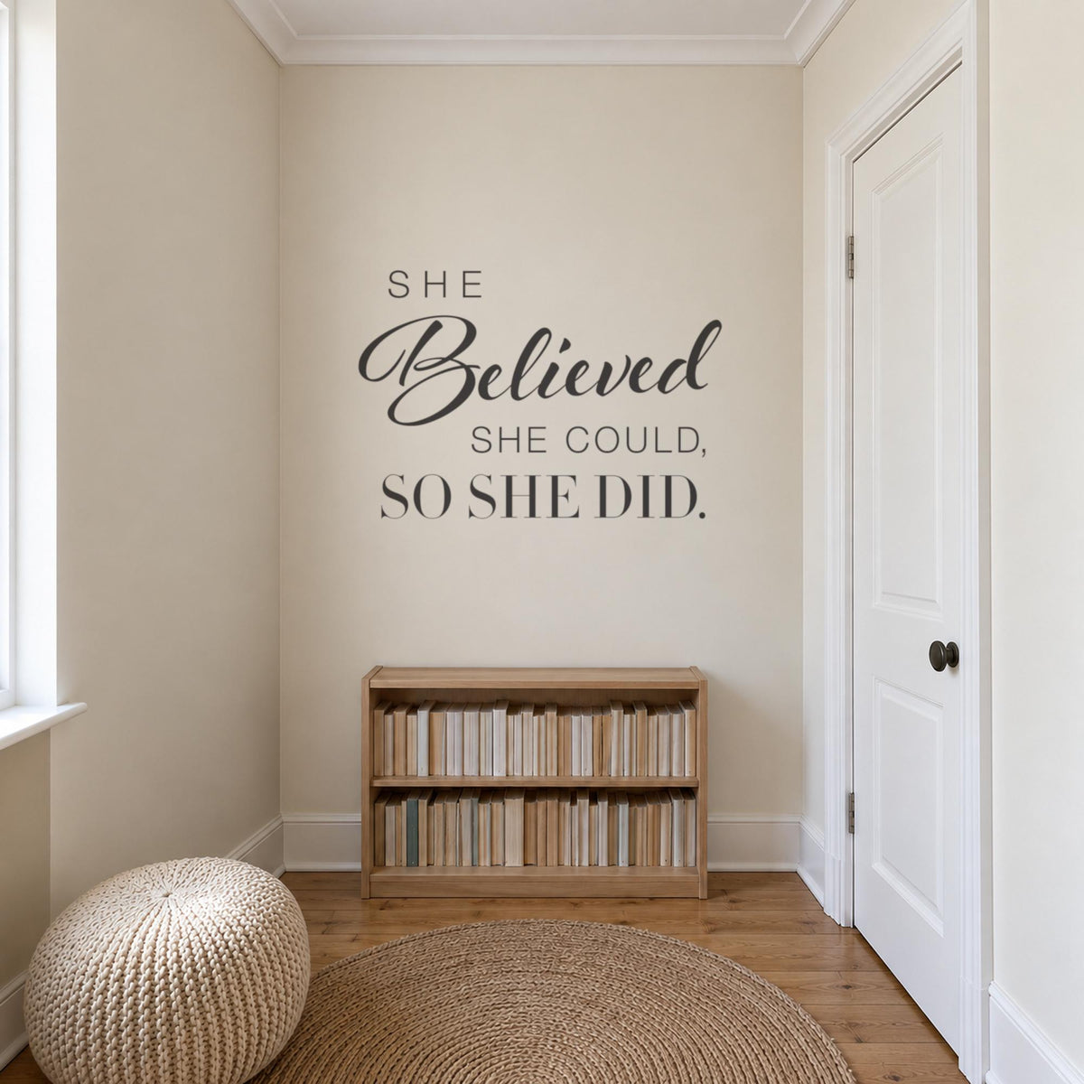 She Believed She Could So She Did Wall Decal, Girls Bedroom Decor, Nursery Wall Art