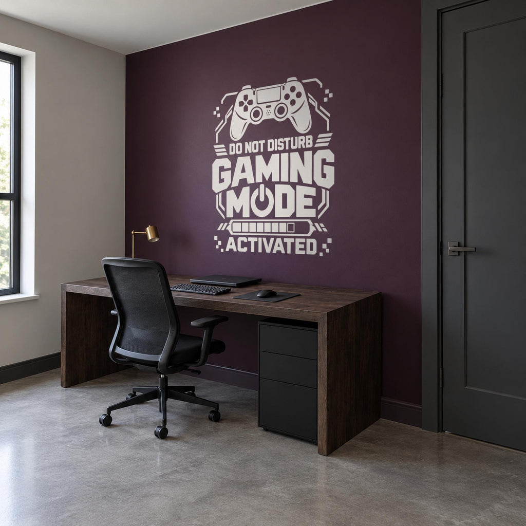 Gaming Mode Activated Wall Decal, Do Not Disturb Gamer Sign, Game Room Vinyl Wall Art