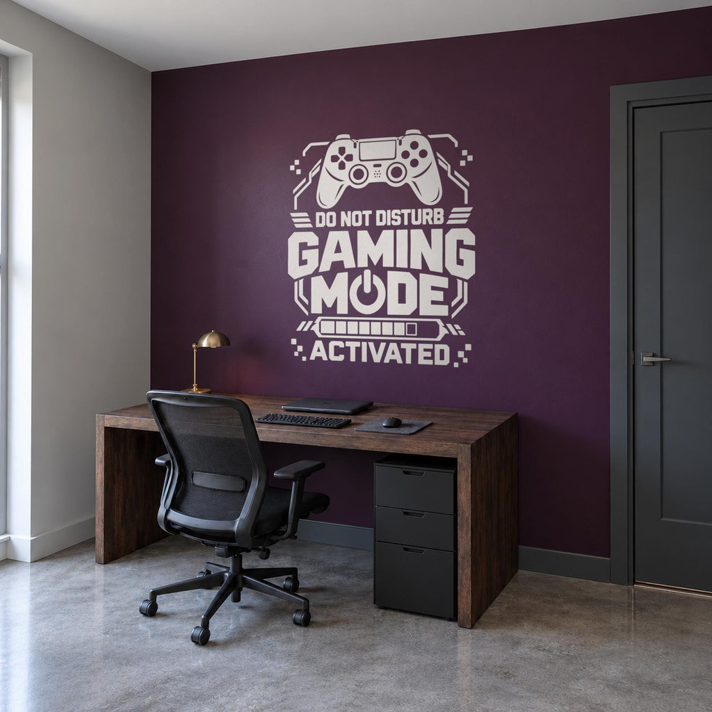 Gaming Mode Activated Wall Decal, Do Not Disturb Gamer Sign, Game Room Vinyl Wall Art