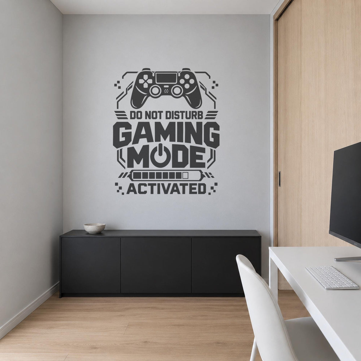 Gaming Mode Activated Wall Decal, Do Not Disturb Gamer Sign, Game Room Vinyl Wall Art