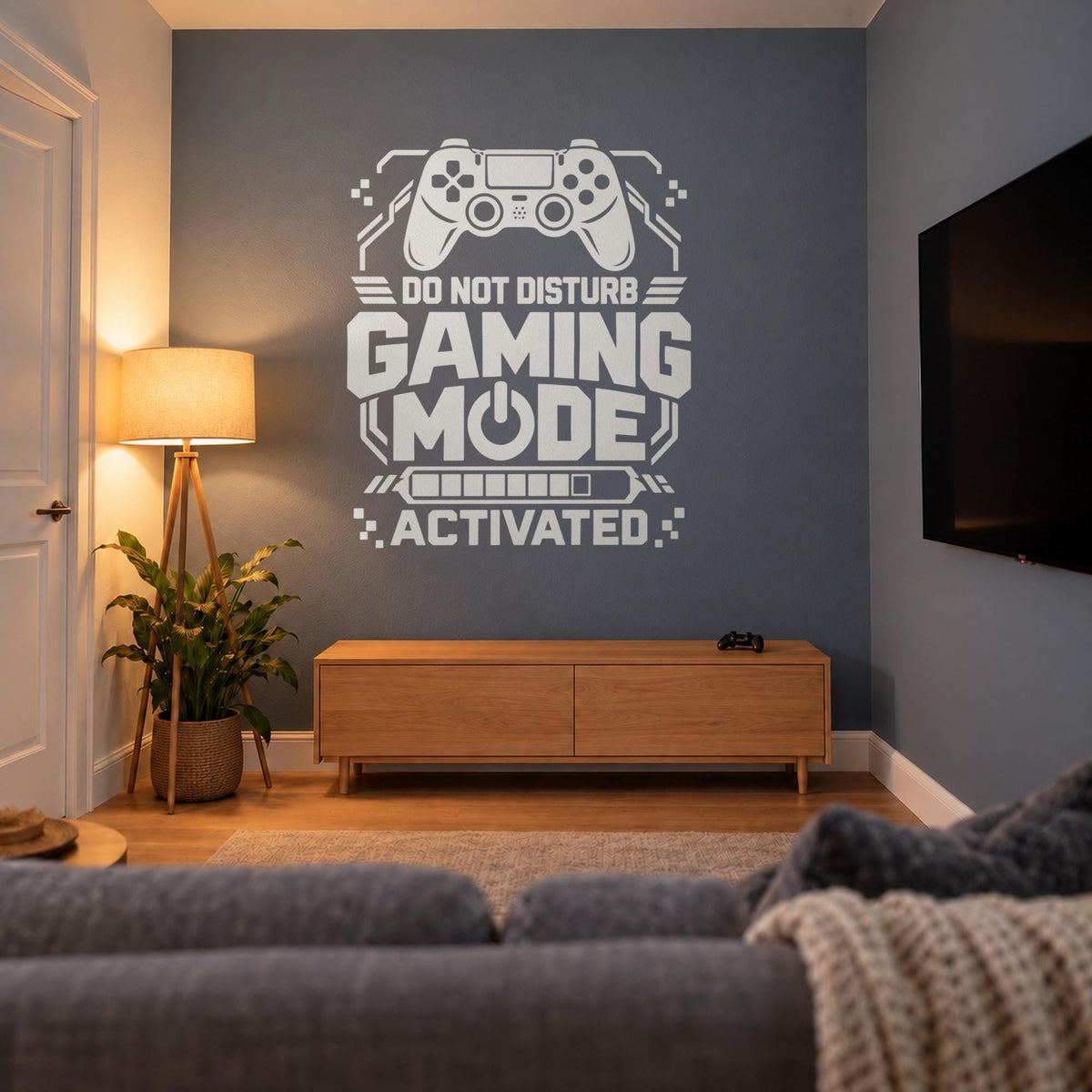 Gaming Mode Activated Wall Decal, Do Not Disturb Gamer Sign, Game Room Vinyl Wall Art