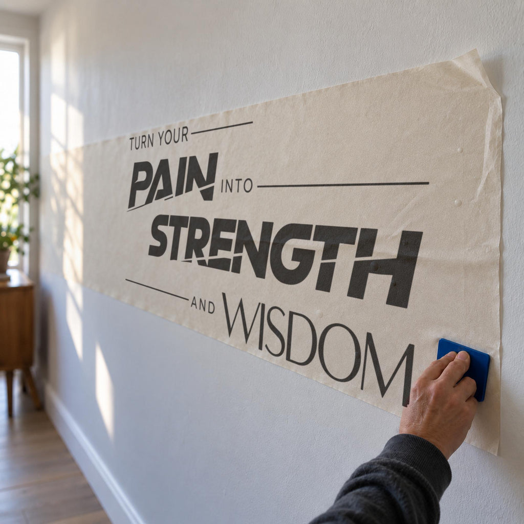Turn Your Pain Into Strength And Wisdom Wall Decal, Gym Motivational Quote, Home Gym Vinyl Decor
