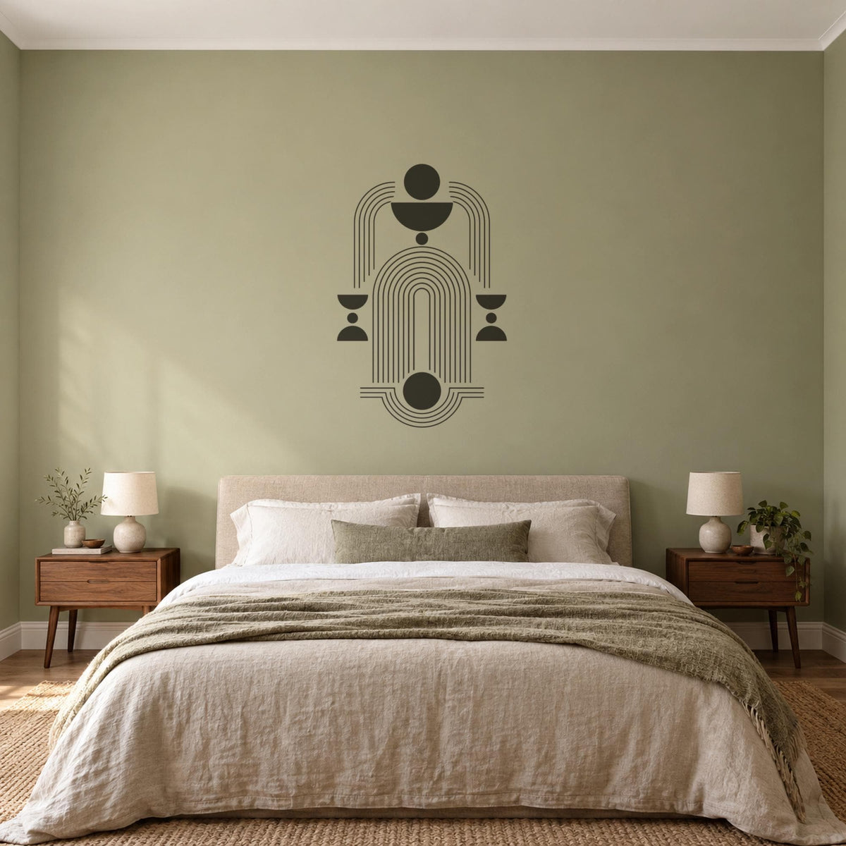 Geometric Harmony Wall Decal, Modern Abstract Arch Wall Art, Large Minimalist Vinyl Decor