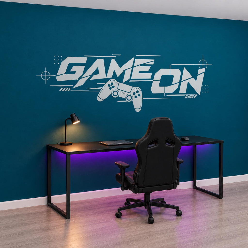 Game On Wall Decal, Gaming Room Controller Wall Art, Gamer Bedroom Vinyl Decor