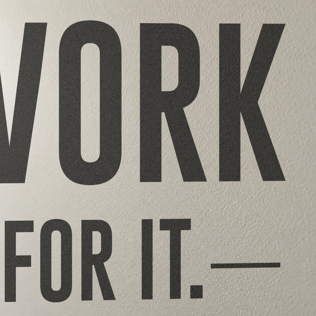 Dont Wish For It Work For It Wall Decal, Vertical Gym Quote, Home Gym Motivational Vinyl Art