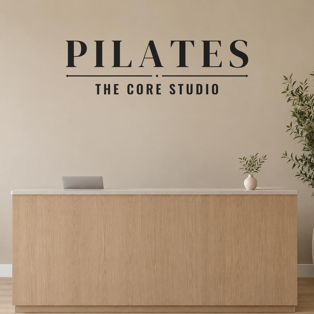 Pilates Studio Sign Wall Decal, Custom Studio Name Vinyl Lettering, Breathe Move Flow Wall Art, Reformer Studio Decor