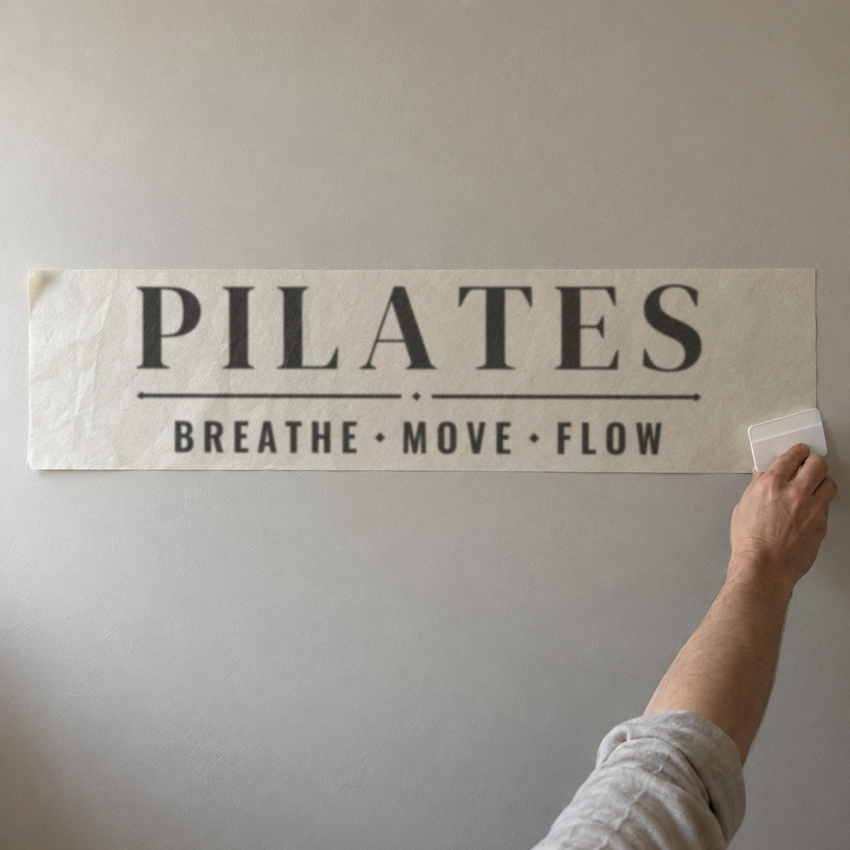 Pilates Studio Sign Wall Decal, Custom Studio Name Vinyl Lettering, Breathe Move Flow Wall Art, Reformer Studio Decor