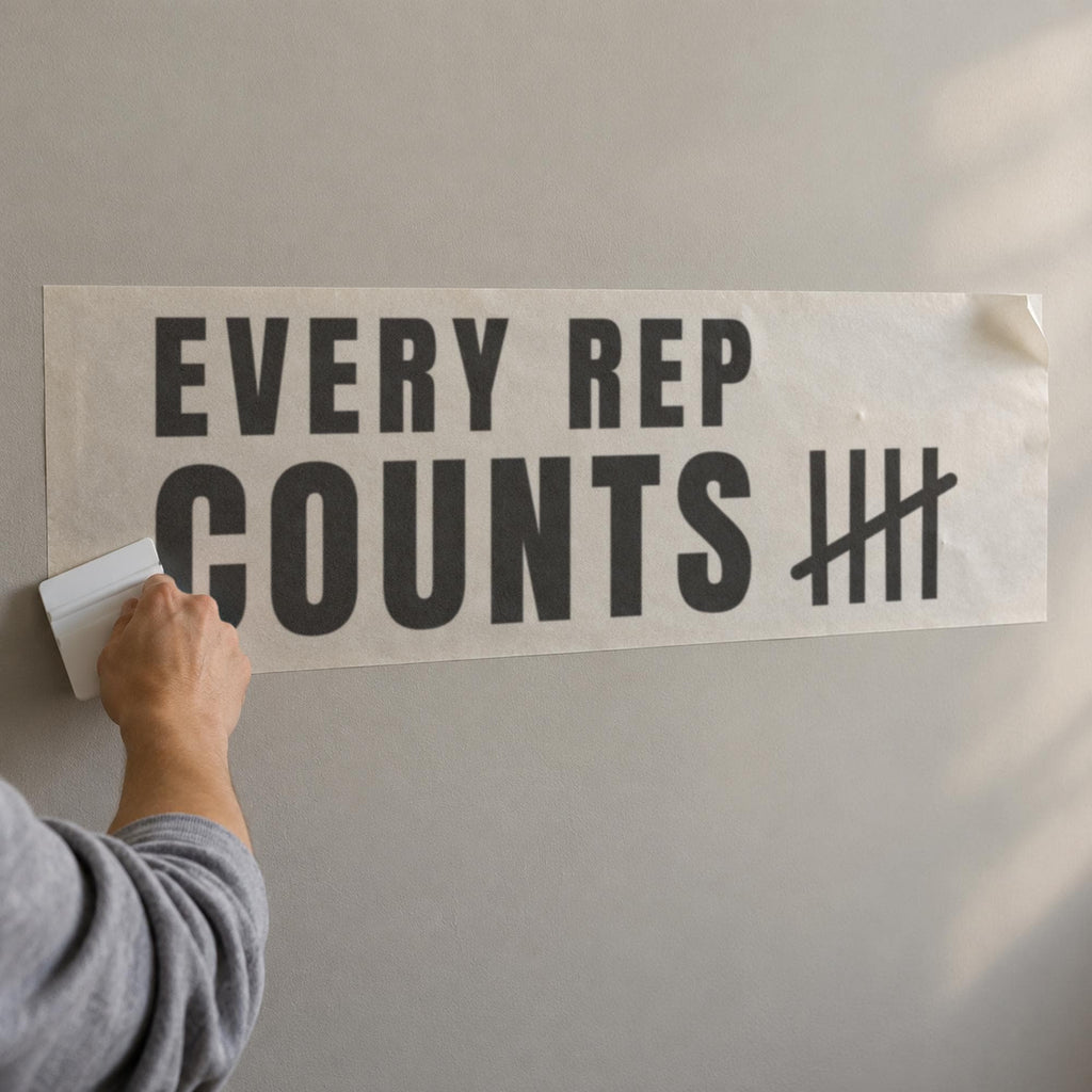 Every Rep Counts Wall Decal, Custom Garage Gym Sign with Name, Tally Mark Workout Quote, Personal Training Studio Wall Art, Vinyl Lettering