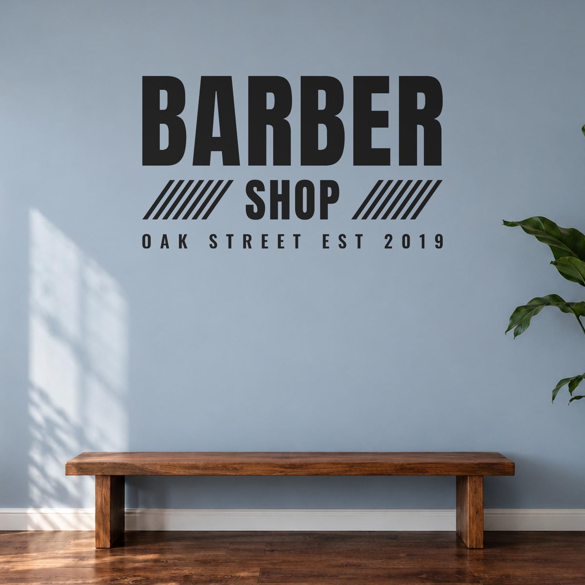 Barber Shop Sign Wall Decal, Custom Barbershop Wall Art with Shop Name, Barber Station Decor, Salon Business Sign, Vinyl Lettering