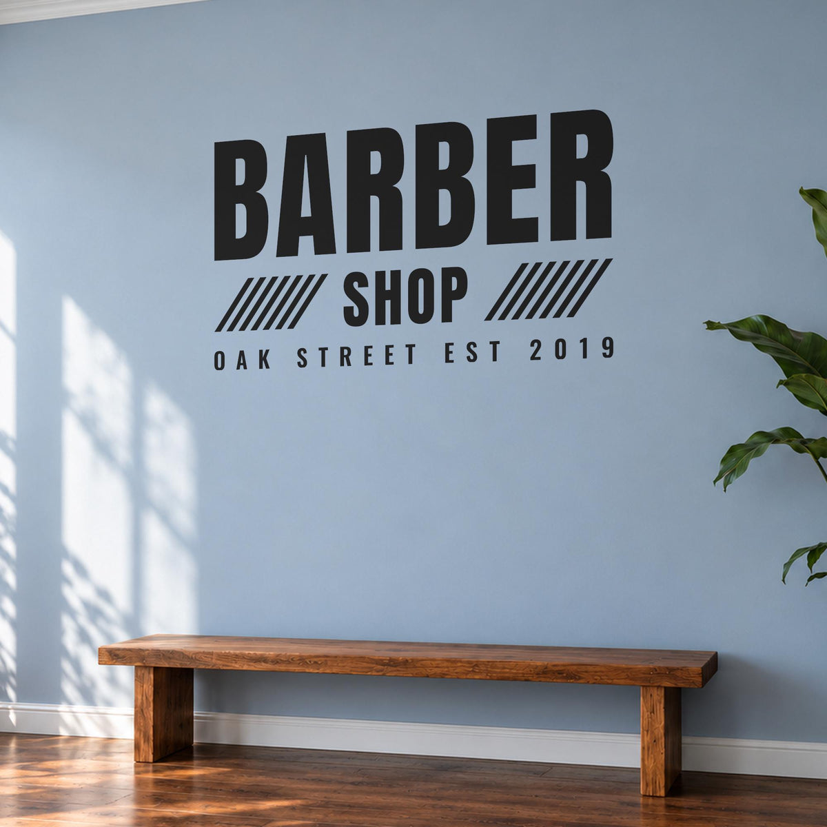Barber Shop Sign Wall Decal, Custom Barbershop Wall Art with Shop Name, Barber Station Decor, Salon Business Sign, Vinyl Lettering